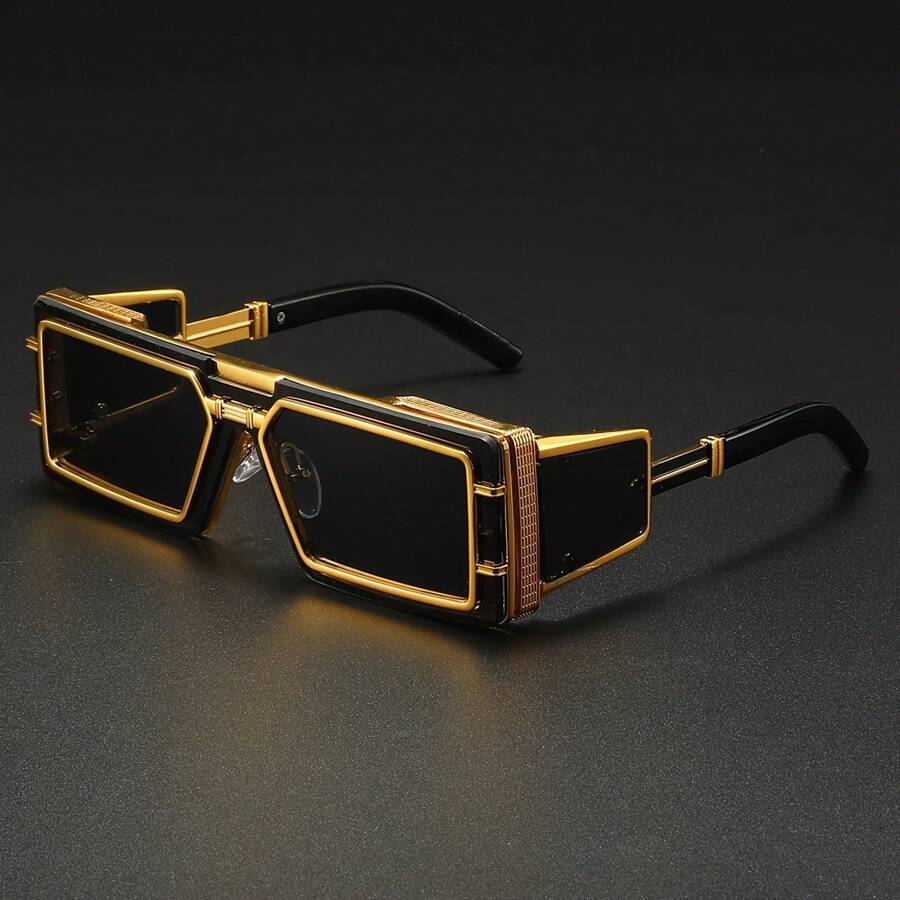 Photography Framing - High-End Futuristic Cyberpunk Sunglasses Men Metal