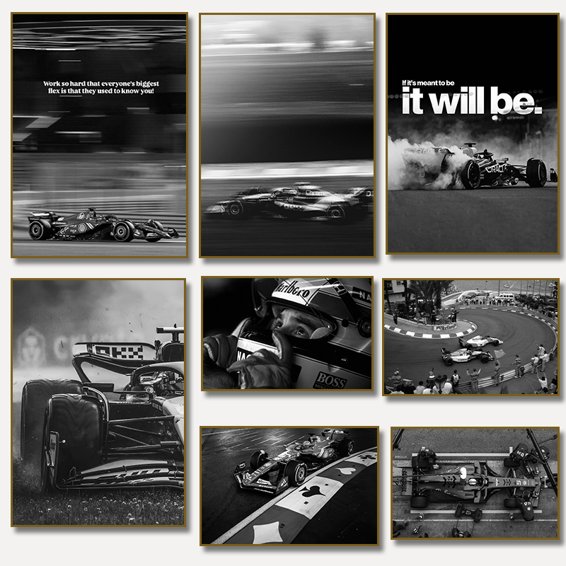 Photography Quotes - 1pc frameless Black White Monaco Racing