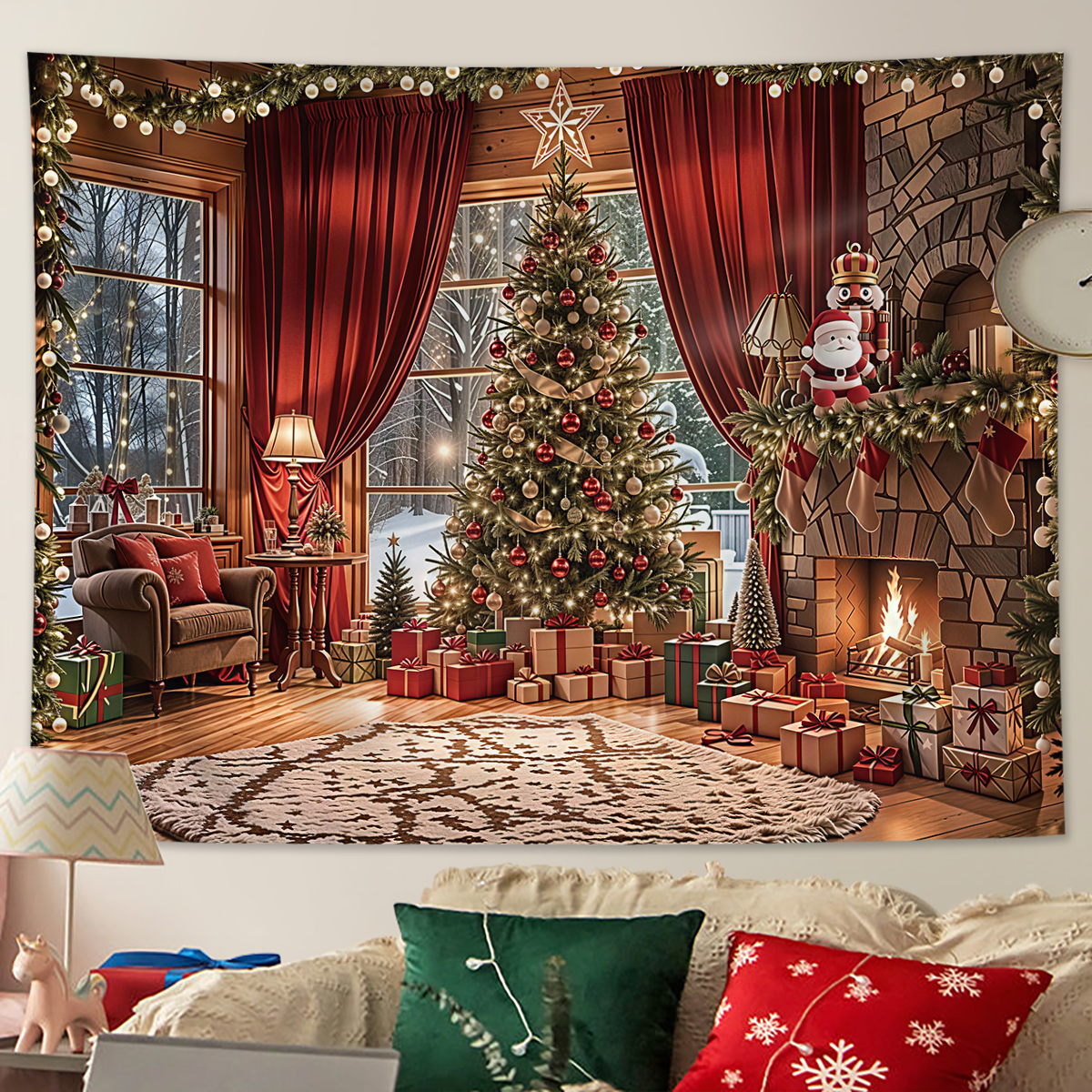 Photography Year - 1pc Christmas decoration tapestry, home decoration