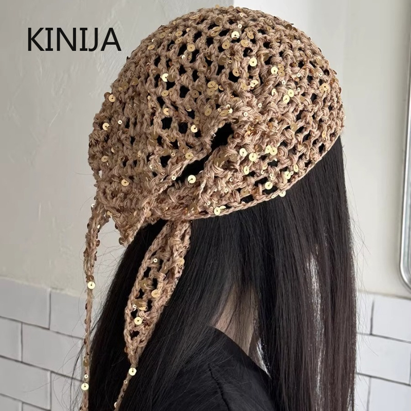Photography Triangle - Ins Style Sequined Hollow Knitted Triangle