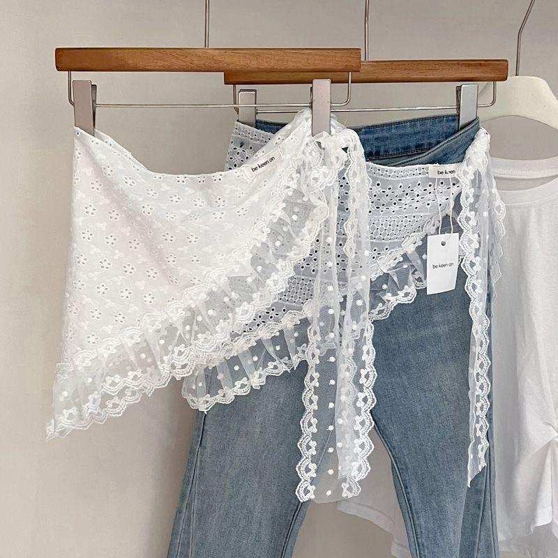 Photography Triangle - Retro Lace Trim Scarf Women Triangle