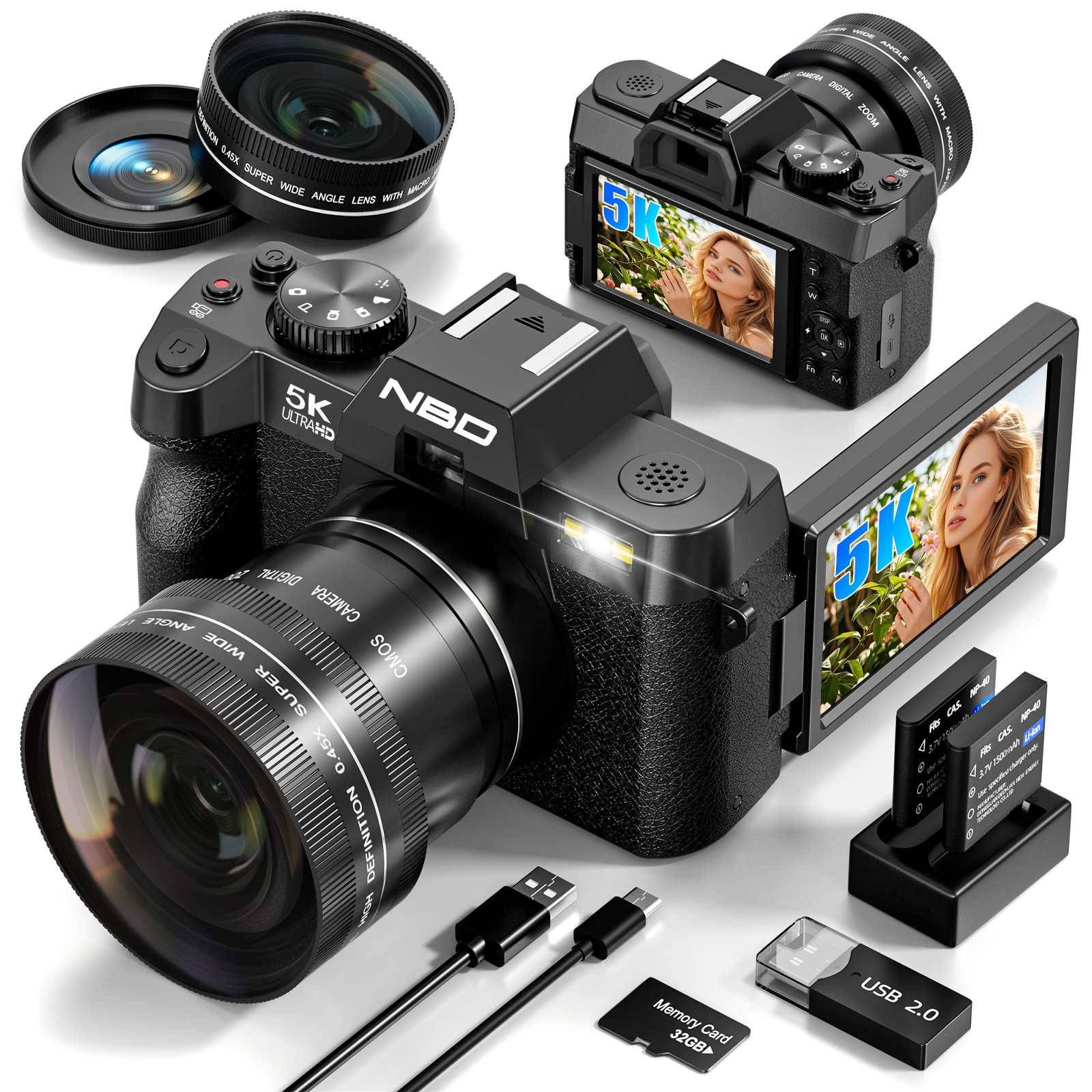 Photography Nature Images - NBD S100F Digital Camera 64MP&5K Vlog