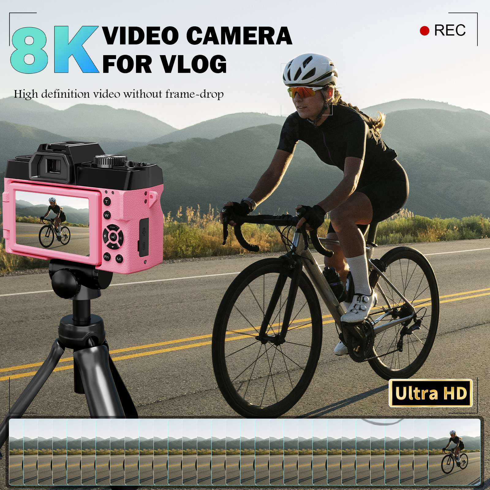 NBD Pink Camera 64MP&8K Video/ - Photography Nature Images recension och pris