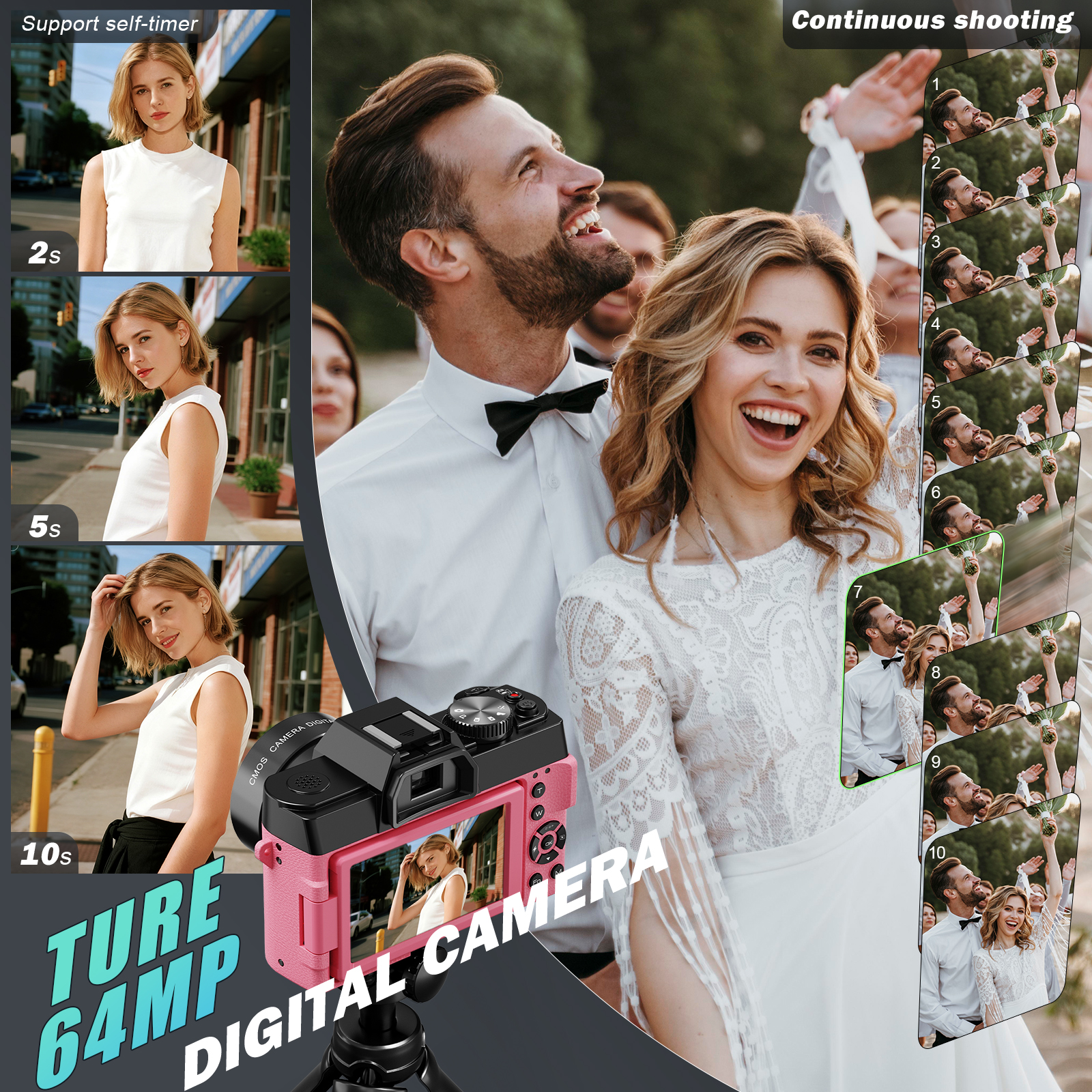 NBD Pink Camera 64MP&8K Video/ - Photography Nature Images recension och pris