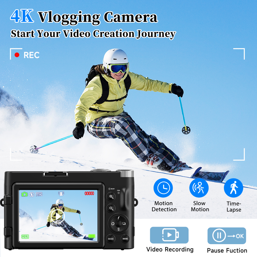 4K 48MP Compact Vlogging Camer - Photography Nature Images recension och pris