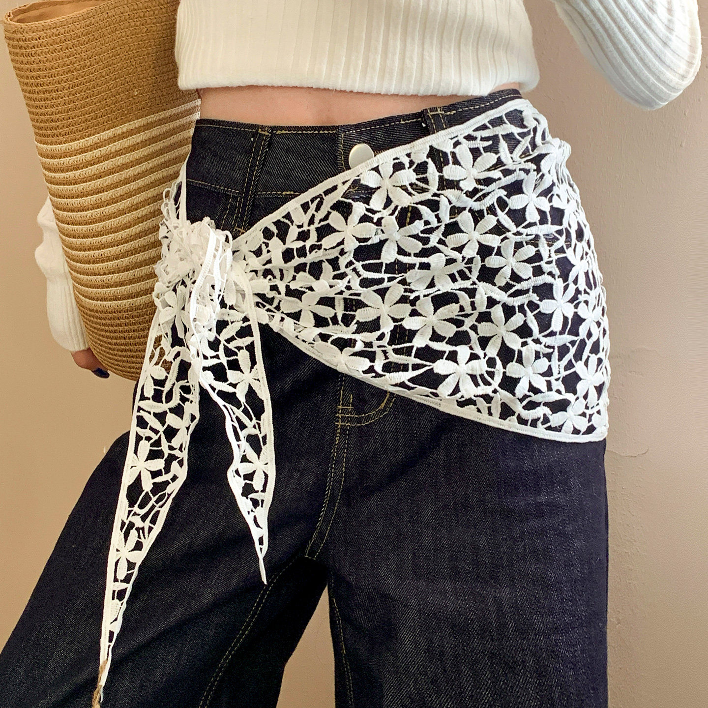 New Korean Lace Triangle Scarf - Photography Triangle recension och pris