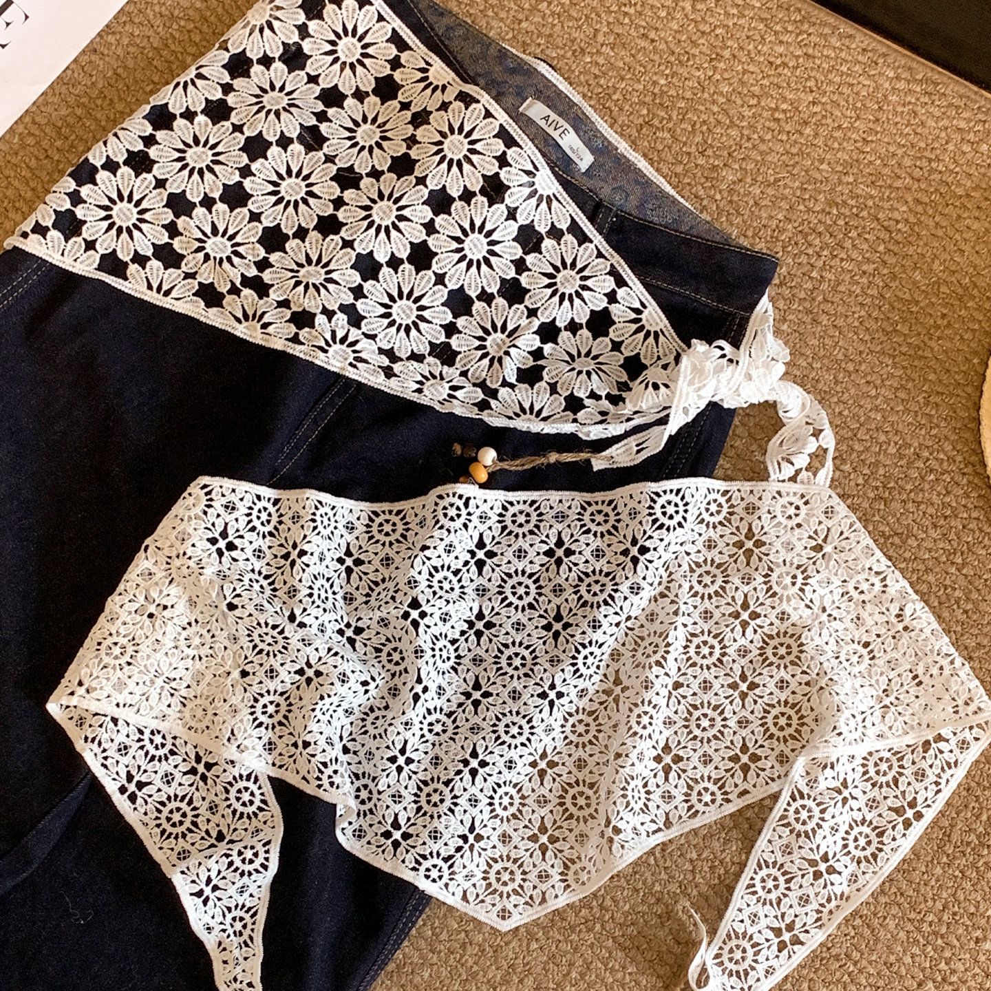 New Korean Lace Triangle Scarf - Photography Triangle recension och pris