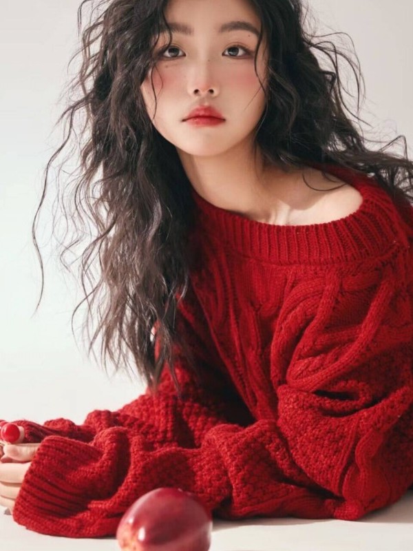 Red Sweater Girl Studio Art Ph - Photography Online recension och pris