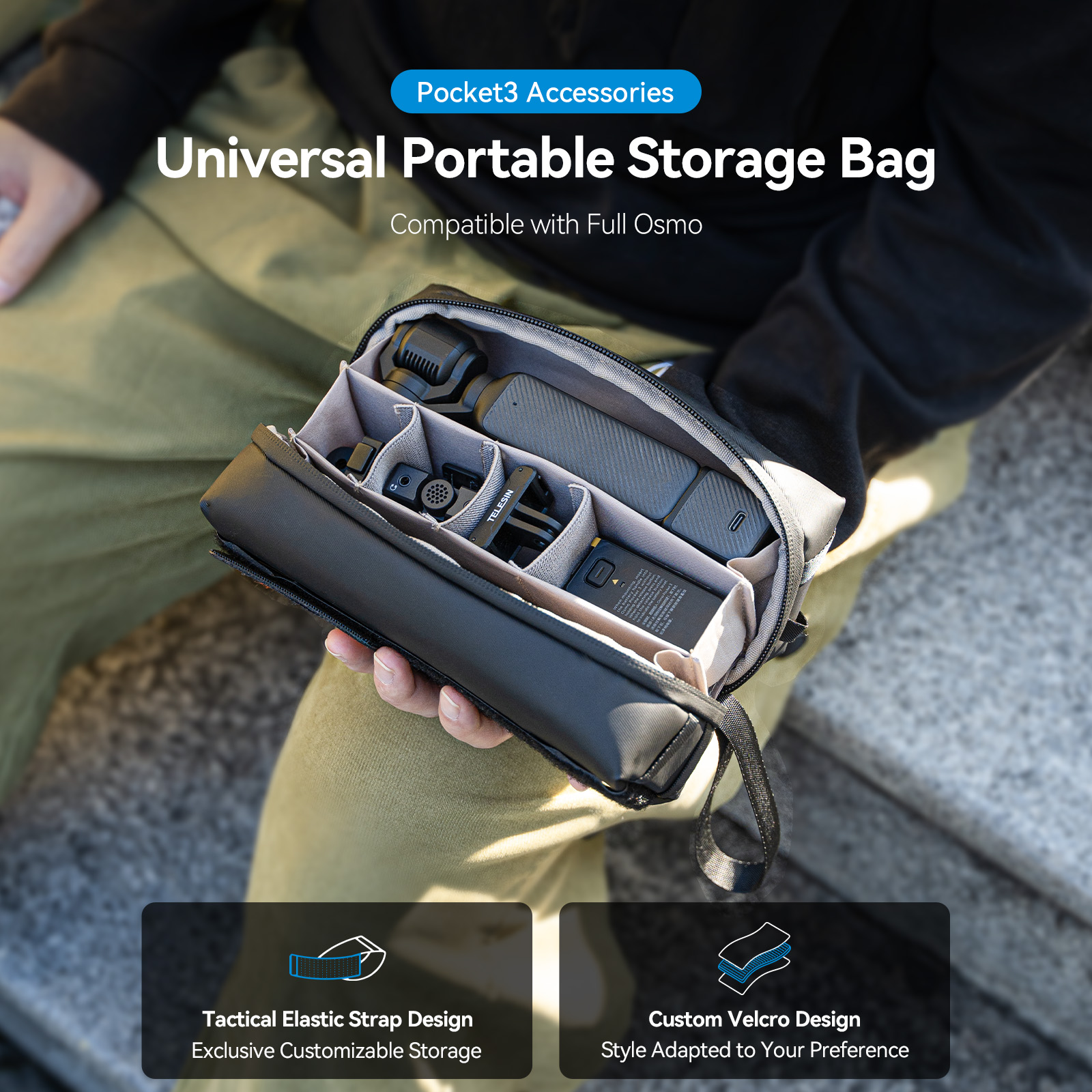 TELESIN Universal Portable Sto - Camera Bag Waterproof recension och pris