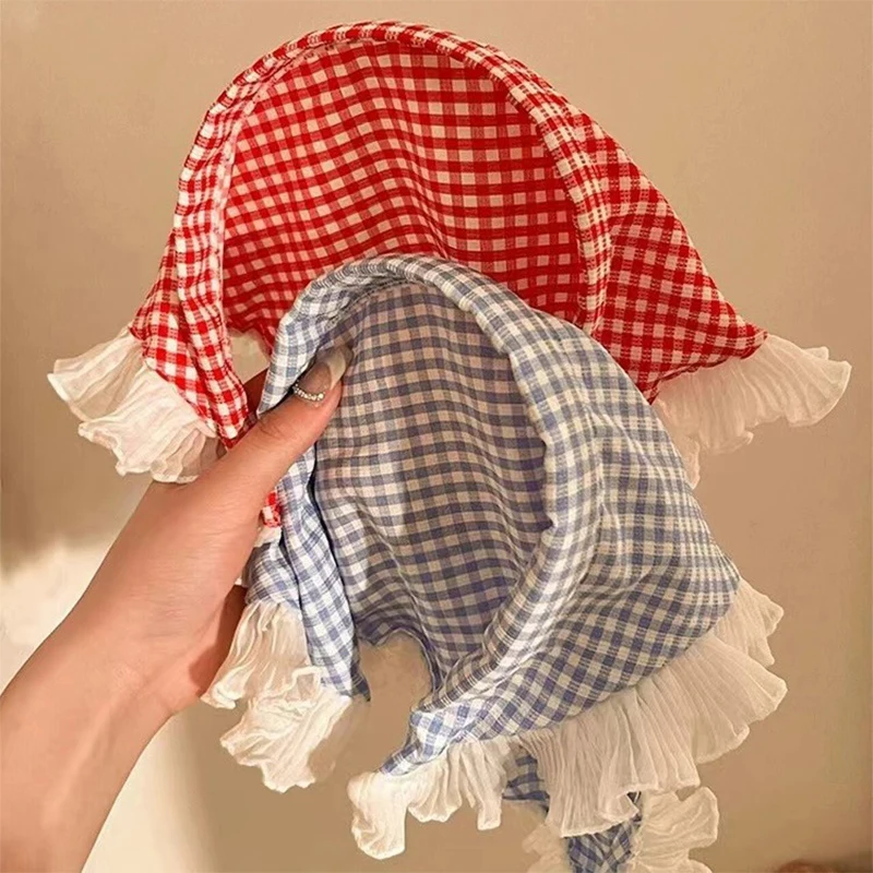 Red Woven Plaid Lace Hair Scar - Photography Triangle recension och pris