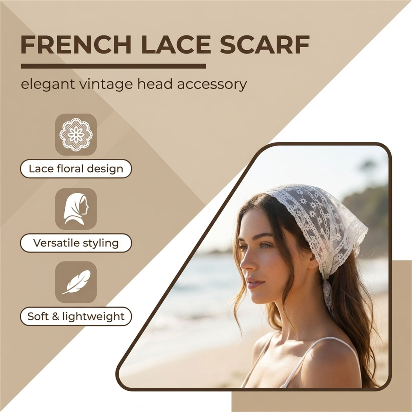 Lace Floral Scarf For Women Re - Photography Triangle recension och pris