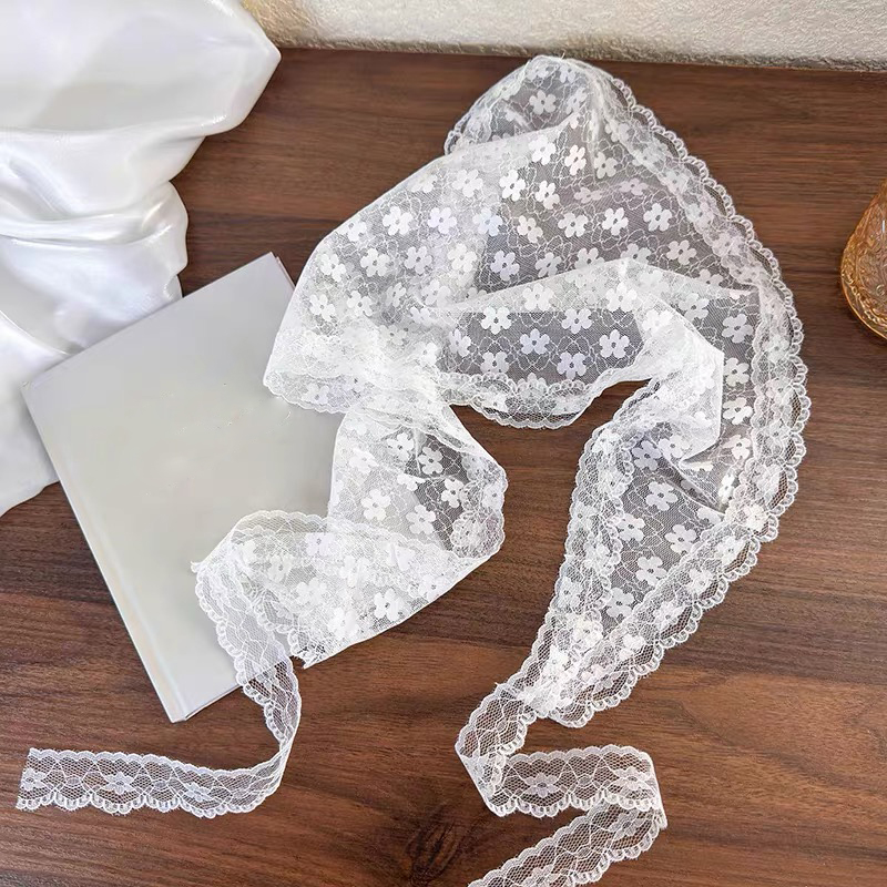White Woven Floral Lace Hair S - Photography Triangle recension och pris