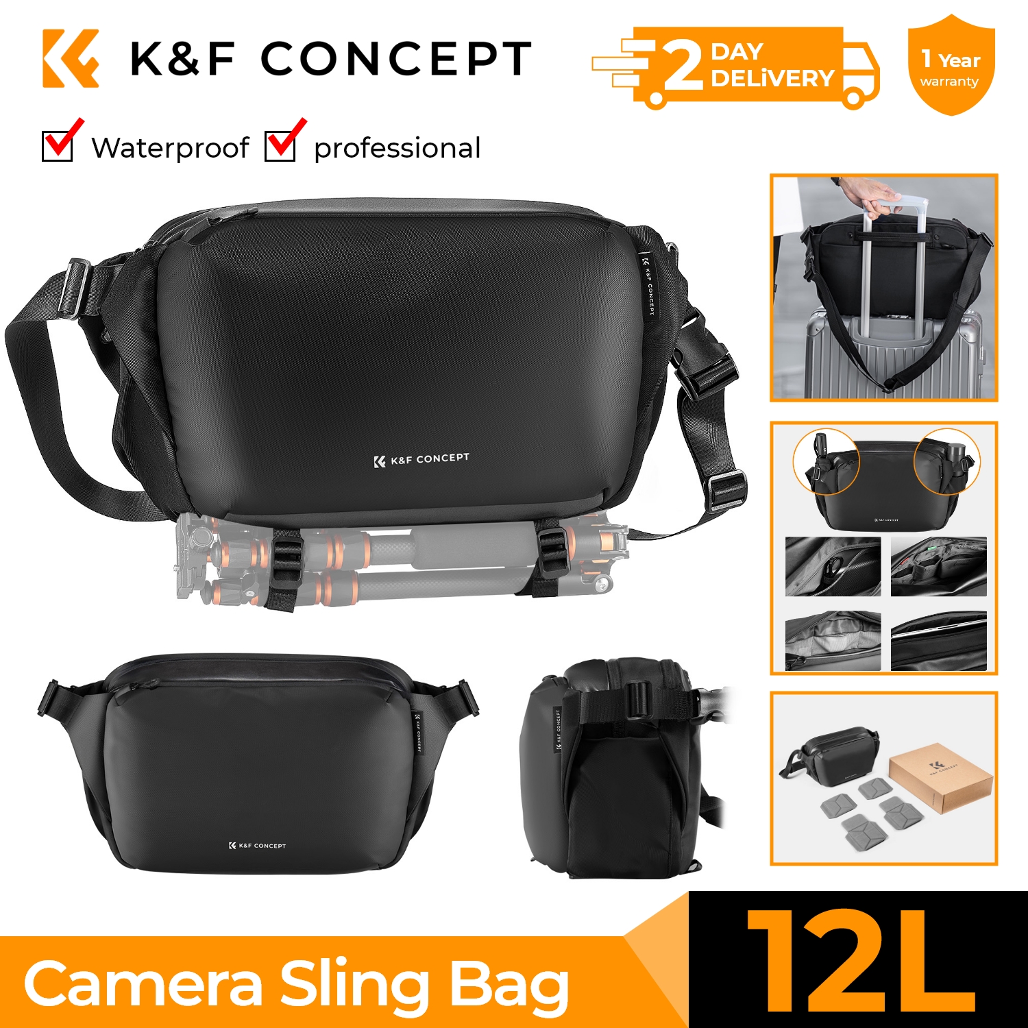 K&F CONCEPT 12L/10L Camera Sli - Camera Bag Waterproof recension och pris
