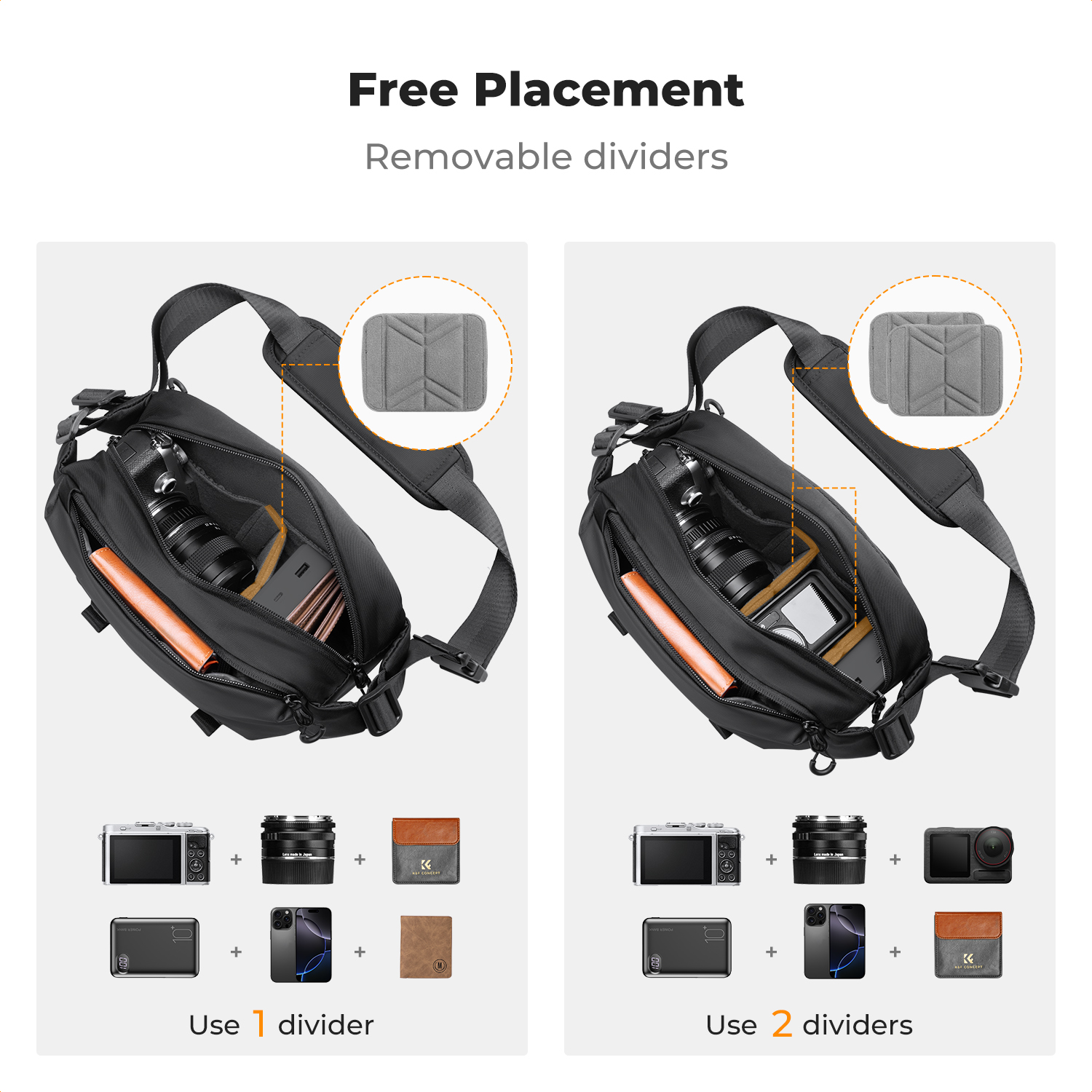 K&F CONCEPT 4L Camera Sling Ba - Camera Bag Waterproof recension och pris