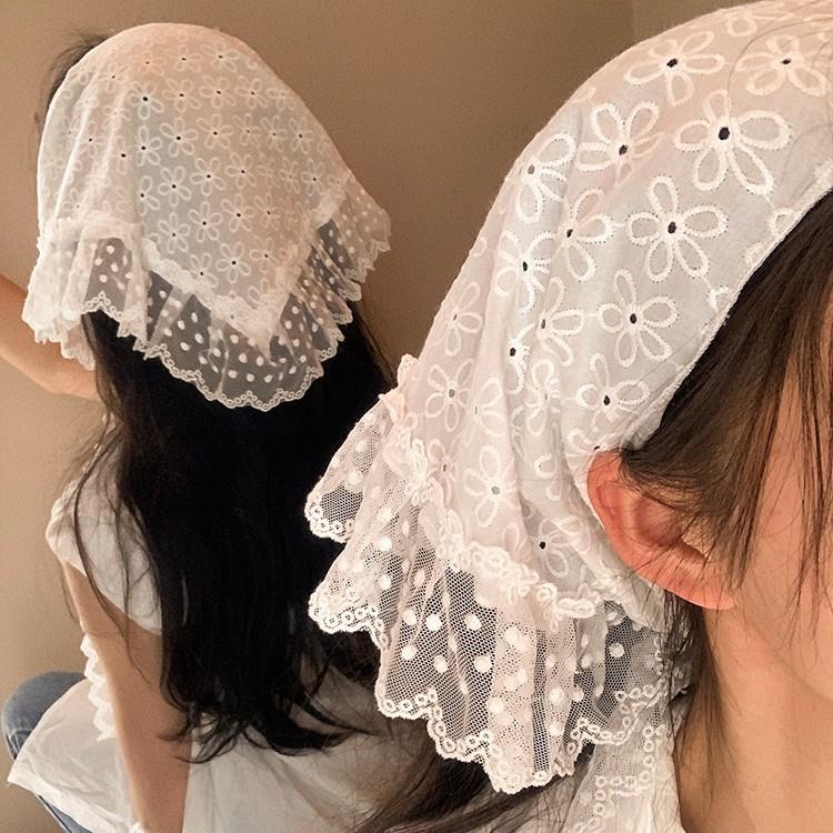 Retro Lace Trim Scarf Women Tr - Photography Triangle recension och pris