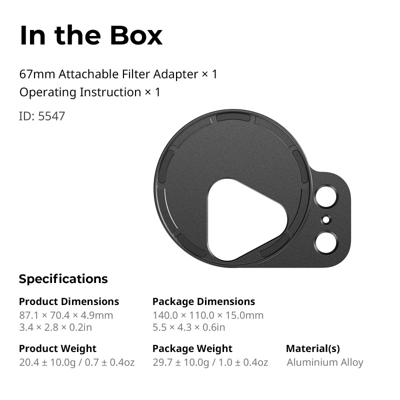 SmallRig FilMov Attachable 67m - Photography Pro recension och pris